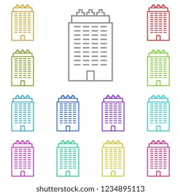 Building icon in multi color. Simple outline vector of Building set for UI and UX, website or mobile application