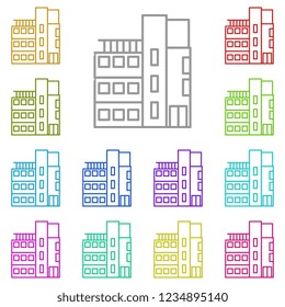 Building icon in multi color. Simple outline vector of Building set for UI and UX, website or mobile application