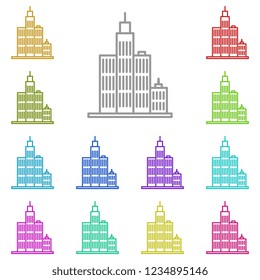 Building icon in multi color. Simple outline vector of Building set for UI and UX, website or mobile application