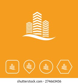 Building Icon on Flat UI Colors with Different Shapes. Eps-10.