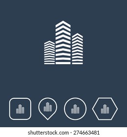 Building Icon on Flat UI Colors with Different Shapes. Eps-10.