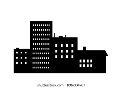 Building icon on white background