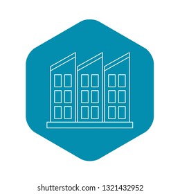 Building icon. Outline illustration of building vector icon for web