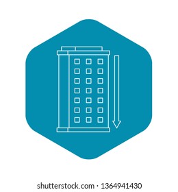 Building icon. Outline illustration of building vector icon for web