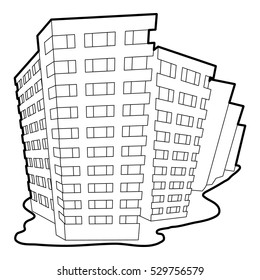Building icon. Outline illustration of building vector icon for web