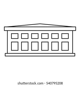 Building icon. Outline illustration of building vector icon for web