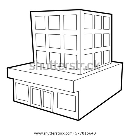 Building icon. Outline illustration of building vector icon for web