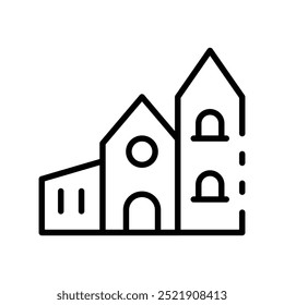 building icon. Outline style design isolated on white background