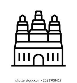 building icon. Outline style design isolated on white background