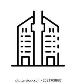 building icon. Outline style design isolated on white background