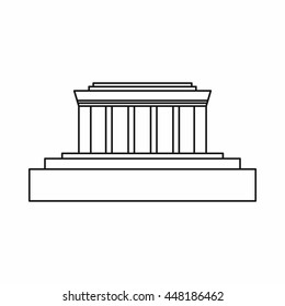 Building icon in outline style isolated vector illustration. Construction symbol