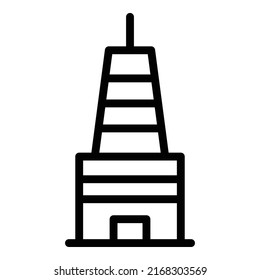 Building icon outline vector. Business center. Modern store