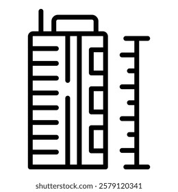 Building icon outline vector. City block. Multistory house