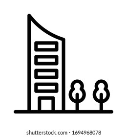 Building icon outline vector design