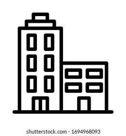 Building icon outline vector design