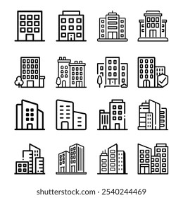 Paquete de iconos de construcción. Icono de línea de construcción