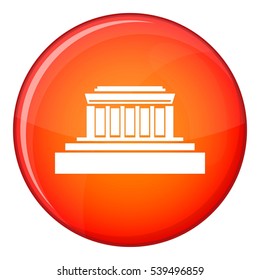 Building icon in red circle isolated on white background vector illustration