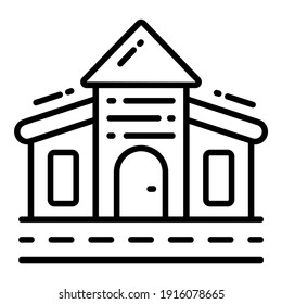 Building icon related Map location and navigation line icon. Traffic and travel vector icon.