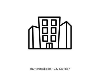 Building Icon. Icon related to Real estate. Suitable for web site design, app, user interfaces. Line icon style. Simple vector design editable