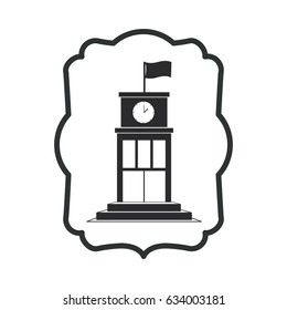 Building icon. School education learning and knowledge theme. Isolated design. Vector illustration
