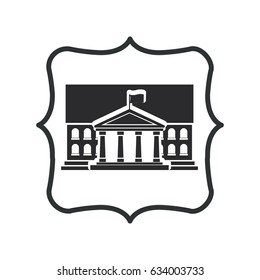 Building icon. School education learning and knowledge theme. Isolated design. Vector illustration