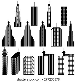 BUILDING, icon set.