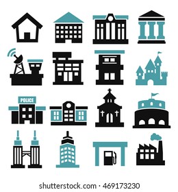 building icon set
