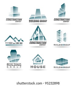 Building Icon Set. Abstract Architecture For Your Design.