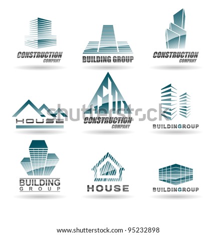 Building icon set. Abstract architecture for your design.