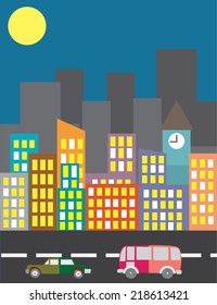 Building icon set with car