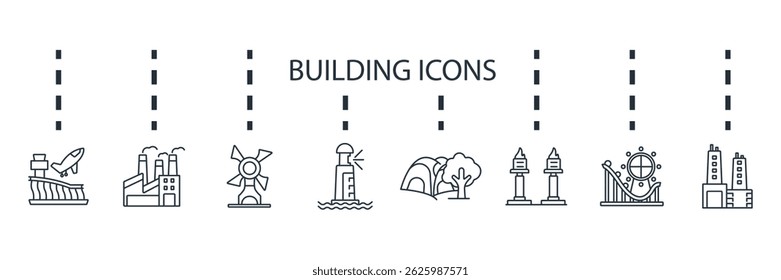 Conjunto de iconos de construcción colección. Estilo de diseño con fondo