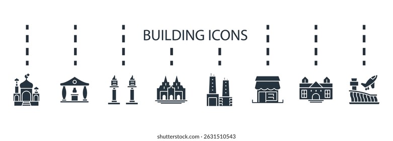 Conjunto de iconos de construcción colección. Estilo de diseño con fondo