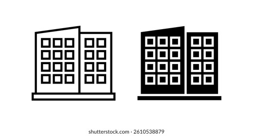 Building icon set. Flat illustration of icons on a white background