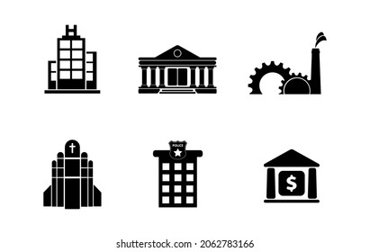 building icon set on white backgroud