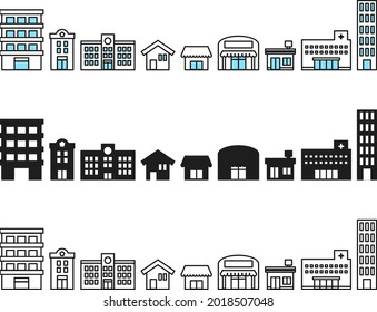 Building icon set.It is outline vector.