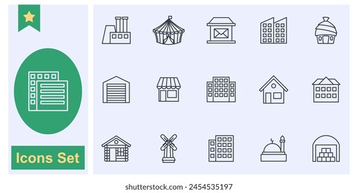 Conjunto de iconos de construcción colección de símbolos, logotipo aislado Ilustración vectorial