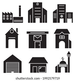 building icon. building set symbol vector elements for infographic web.