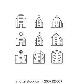 building icon. building set symbol vector elements for infographic web.
