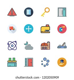 building icon set. vector set about entrance, heat, spray and key icons set.
