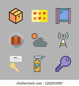 building icon set. vector set about molded, warehouse, heat and window icons set.