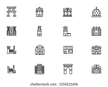 building icon set vector illustration, Contain such as temple, church, mosque, factory and more.