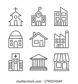 building icon set vector illustration design