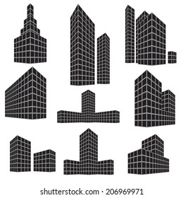 Building icon set. Vector illustration