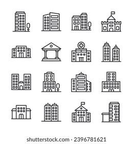Building icon set vector illustration