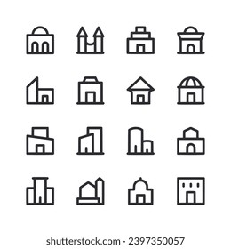 Ilustración vectorial del conjunto de iconos de construcción