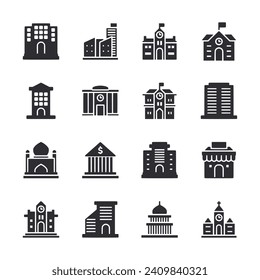 Building icon set vector illustration