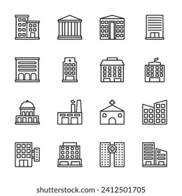 Building icon set vector illustration