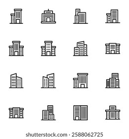 Building icon set vector illustration
