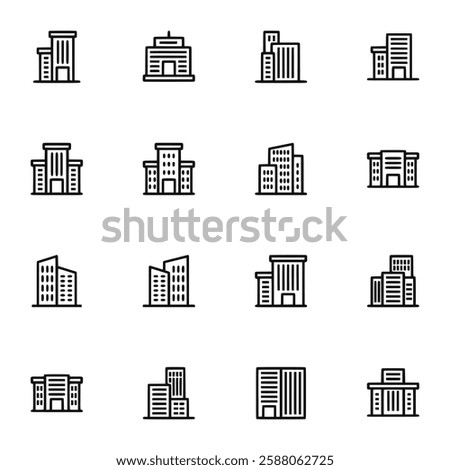 Building icon set vector illustration