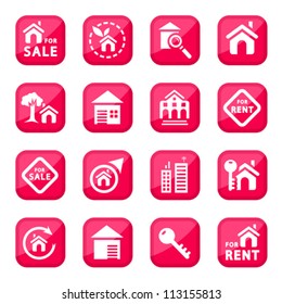 Building Icon Set  for web and mobile. All elements are grouped.
